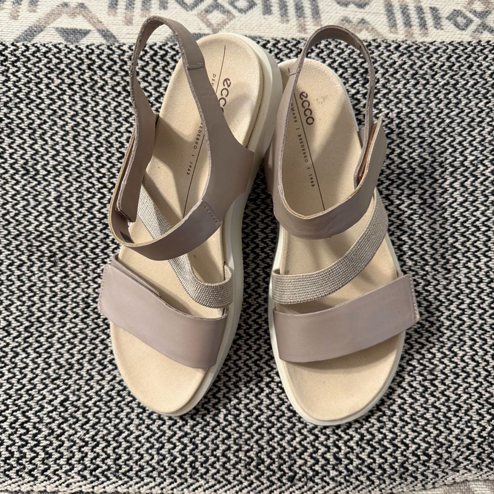 ECCO FLOWT 2 BAND SANDAL GREY ROSE METALLIC - Picture 10 of 11